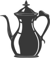 Silhouette coffee pot black color only vector