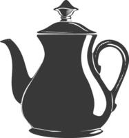 Silhouette coffee pot black color only vector