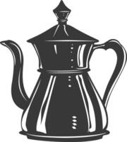 Silhouette coffee pot black color only vector