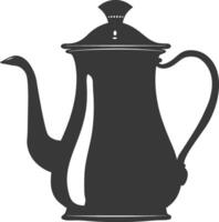 Silhouette coffee pot black color only vector