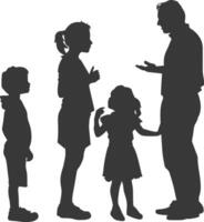 Silhouette Child abuse Parents scold children girl black color only vector