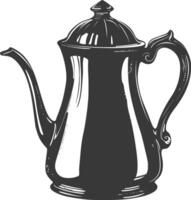 Silhouette coffee pot black color only vector