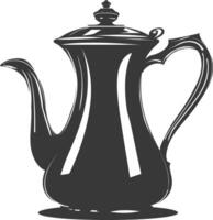 Silhouette coffee pot black color only vector