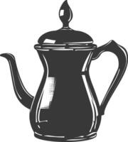 Silhouette coffee pot black color only vector