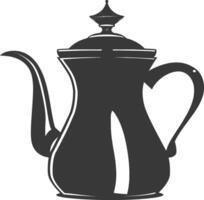 Silhouette coffee pot black color only vector