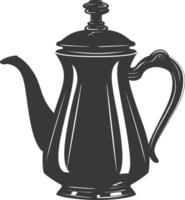 Silhouette coffee pot black color only vector