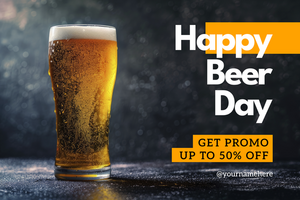 happy beer day sale banner template psd