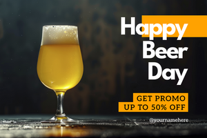 happy beer day sale banner template psd