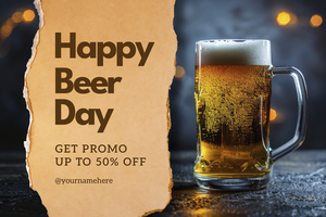happy beer day sale banner template psd