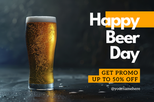 happy beer day sale banner template psd