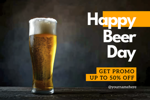 happy beer day sale banner template psd