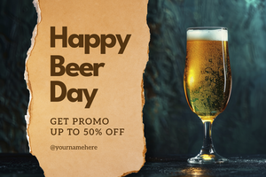 happy beer day sale banner template psd