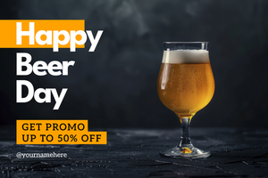 happy beer day sale banner template psd