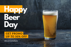 happy beer day sale banner template psd