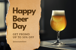 happy beer day sale banner template psd