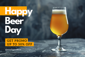 happy beer day sale banner template psd