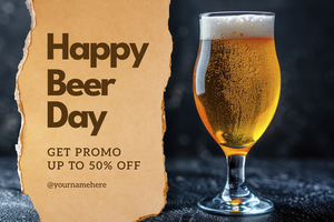 happy beer day sale banner template psd