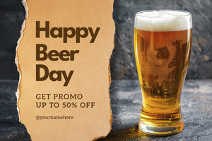 happy beer day sale banner template psd