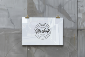 Street business sign mockup psd