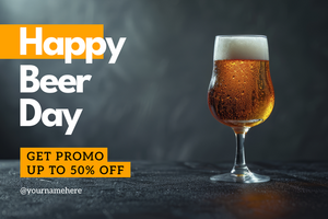 happy beer day sale banner template psd