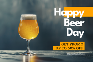 happy beer day sale banner template psd