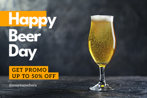 happy beer day sale banner template psd