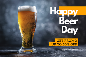 happy beer day sale banner template psd