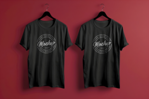 black t-shirt mockup front and back with one color background psd