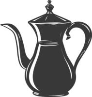 Silhouette coffee pot black color only vector