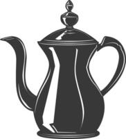 Silhouette coffee pot black color only vector