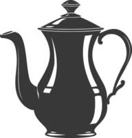 Silhouette coffee pot black color only vector