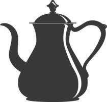 Silhouette coffee pot black color only vector