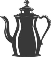 Silhouette coffee pot black color only vector