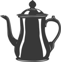 Silhouette coffee pot black color only vector