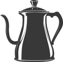 Silhouette coffee pot black color only vector