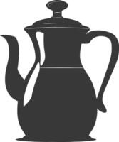 Silhouette coffee pot black color only vector