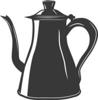 Silhouette coffee pot black color only vector