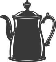 Silhouette coffee pot black color only vector