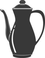 Silhouette coffee pot black color only vector