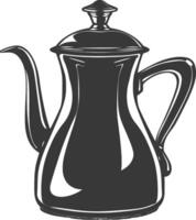 Silhouette coffee pot black color only vector