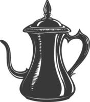 Silhouette coffee pot black color only vector