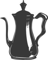 Silhouette coffee pot black color only vector