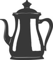 Silhouette coffee pot black color only vector