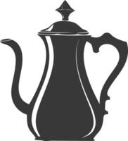 Silhouette coffee pot black color only vector