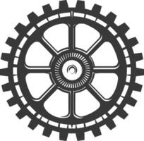 Silhouette Cogwheel machine gear black color only vector