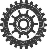 Silhouette Cogwheel machine gear black color only vector