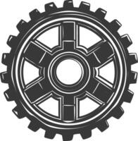 Silhouette Cogwheel machine gear black color only vector