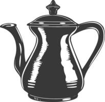 Silhouette coffee pot black color only vector