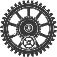 Silhouette Cogwheel machine gear black color only vector