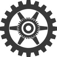 Silhouette Cogwheel machine gear black color only vector